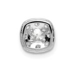 14k White Gold 1/2 carat Lab Grown Diamond VS/SI+ G+ Complete Cushion Halo Chain Slide Pendant - Image 3