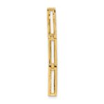14k Polished 1/5 carat Diamond Rectangle Link Chain Slide - Image 3