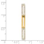 14k Polished 1/5 carat Diamond Rectangle Link Chain Slide - Image 5