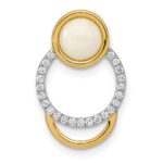 14k Diamond and Opal Circle Chain Slide