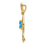 10k Blue Topaz and Diamond Cat Pendant - Image 2