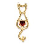10k Garnet and Diamond Cat Pendant - Image 4