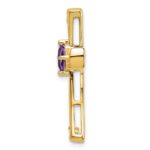 10k Amethyst and Diamond Cross Pendant - Image 2