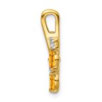 14k Marquise Citrine and Diamond Leaves Chain Slide - Image 2