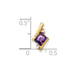 10k Yellow Gold Cushion Amethyst and Diamond Chain Slide - Image 4