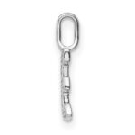 14K White Gold Diamond Letter E Initial Pendant - Image 2