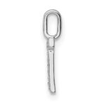 14K White Gold Diamond Letter T Initial Pendant - Image 2