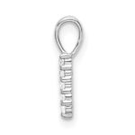 14k White Gold Diamond Number 1 Pendant - Image 2
