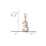 14k Rose Gold Diamond Number 3 Pendant - Image 3