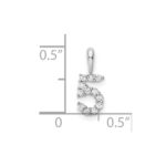 14k White Gold Diamond Number 5 Pendant - Image 3