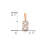 14k Rose Gold Diamond Number 8 Pendant - Image 3