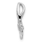 14k White Gold Polished Butterfly Diamond Chain Slide - Image 2