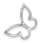 14k White Gold Polished Butterfly Diamond Chain Slide - Image 4