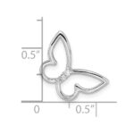 14k White Gold Polished Butterfly Diamond Chain Slide - Image 3
