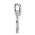 10k White Gold Circle Diamond Pendant - Image 2