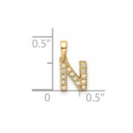 10K Diamond Letter N Initial with Bail Pendant - Image 2