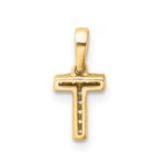 10K Diamond Letter T Initial with Bail Pendant - Image 4