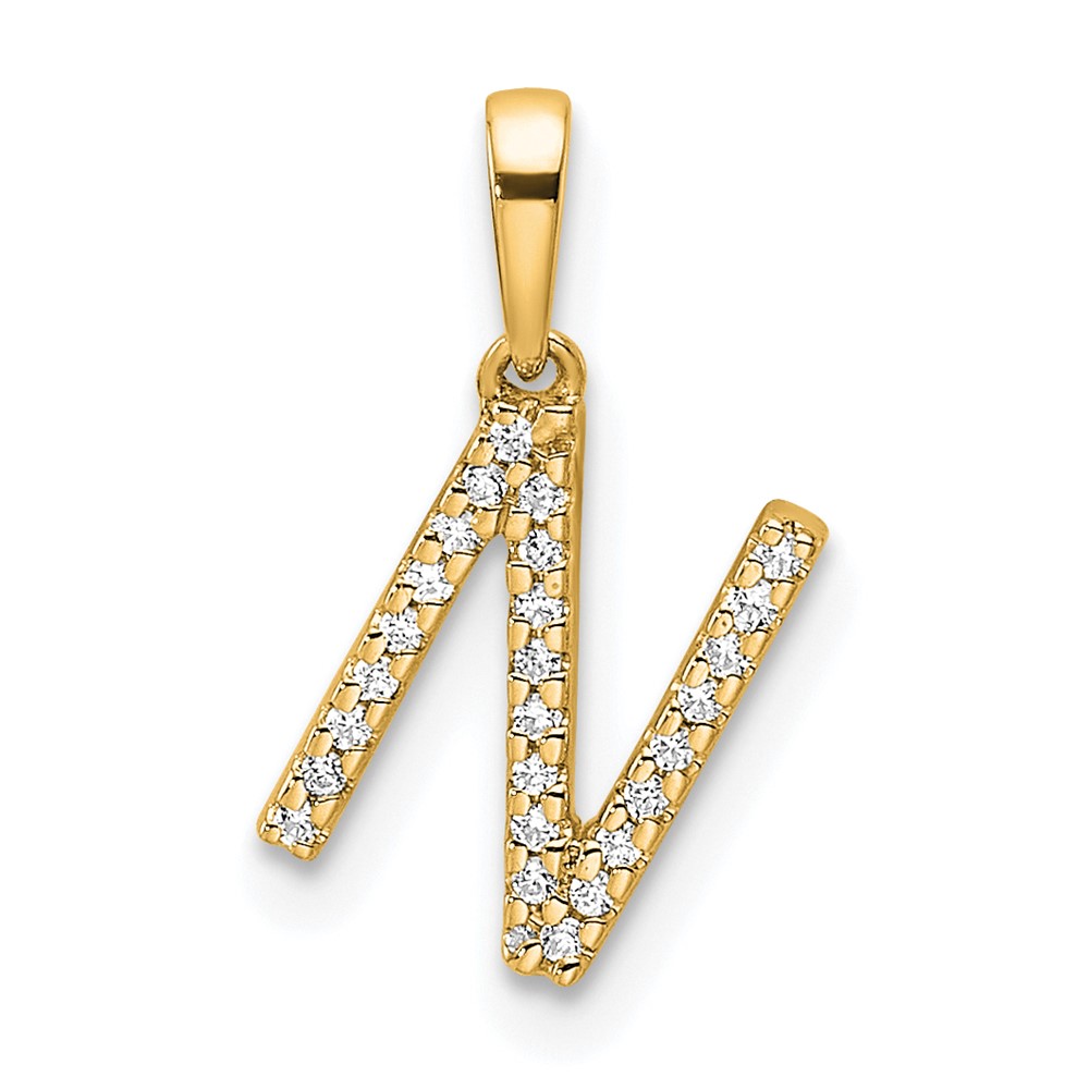 PM9798N-008-1YA.jpg 10K Diamond Letter N Initial Pendant - Image 1