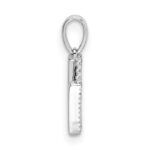 14K White Gold Diamond Letter V Initial Pendant - Image 2