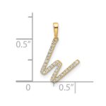 14K Diamond Letter W Initial Pendant - Image 4