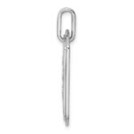 14K White Gold Diamond Initial E Dog Tag Charm - Image 2