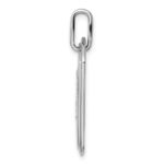 14K White Gold  Diamond Initial T Dog Tag Charm - Image 2