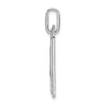 14K White Gold  Diamond Initial W Dog Tag Charm - Image 2
