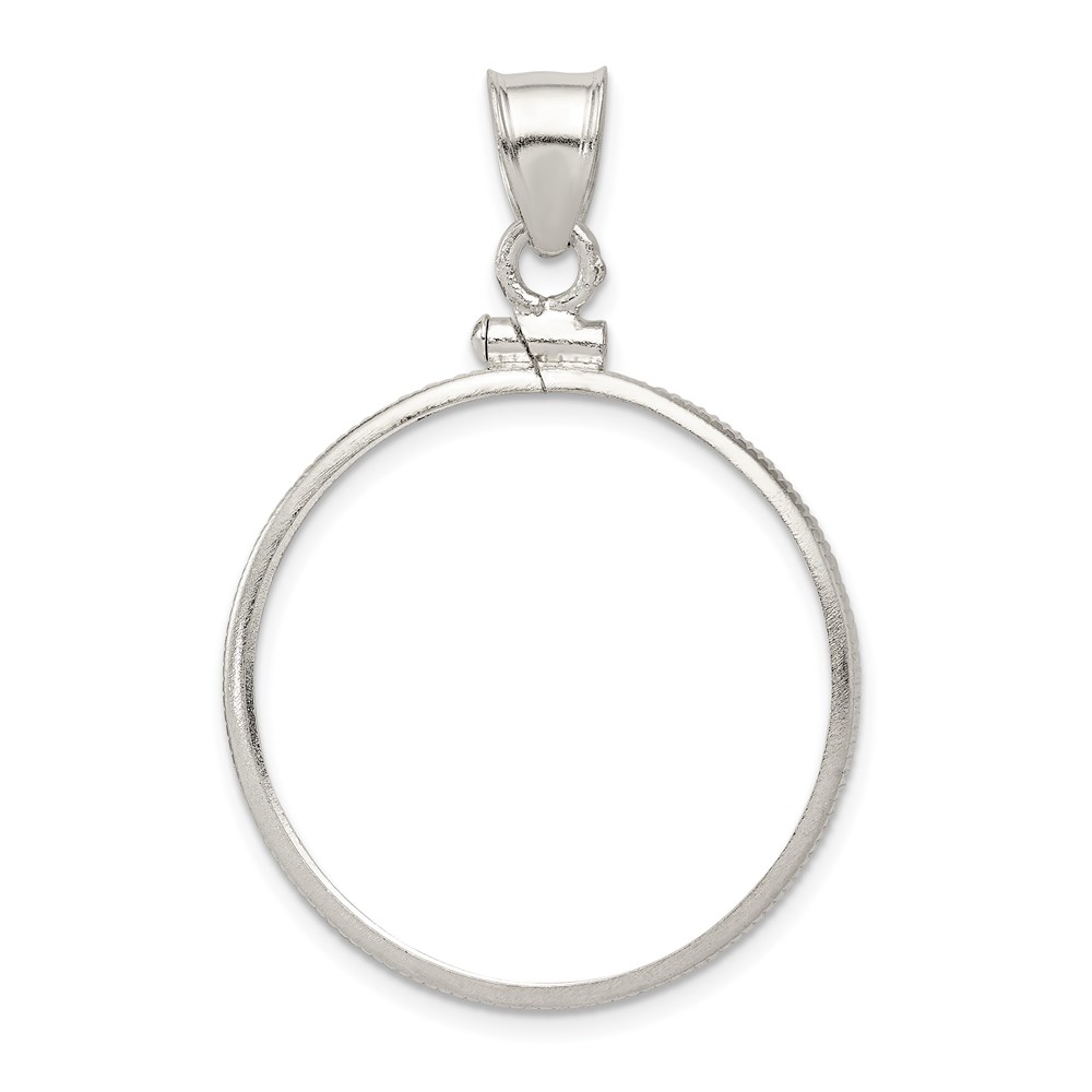 QBP6.jpg Wideband Distinguished Coin Jewelry Sterling Silver Polished 26.4 x 1.8mm Susan B. Anthony Screw Top Coin Bezel Pendant - Image 1