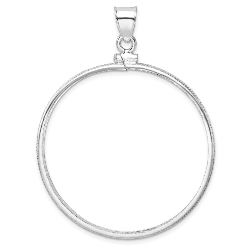 QBP9.jpg Wideband Distinguished Coin Jewelry Sterling Silver Polished 39.4 x 3.1mm 1 oz. Screw Top Coin Bezel Pendant - Image 1