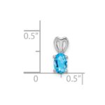 Sterling Silver Rhodium-plated Light Swiss Blue Topaz Pendant - Image 3