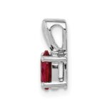 Sterling Silver Rhodium-plated Created Ruby Pendant - Image 2