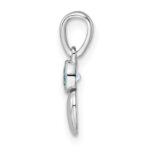 Sterling Silver Rhodium-plated Polished LS Blue Topaz Heart Pendant - Image 2