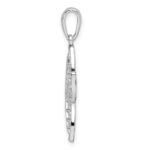 De-Ani Sterling Silver Rhodium-Plated Polished Cut-Out Starfish Pendant - Image 2