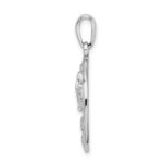 De-Ani Sterling Silver Rhodium-Plated Polished Marco Island Palm Tree Pendant - Image 2