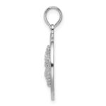 De-Ani Sterling Silver Rhodium-Plated Polished Cape Cod with Starfish Circle Pendant - Image 2