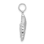 De-Ani Sterling Silver Rhodium-Plated Polished and Textured Shell / Sea Turtles Pendant - Image 2