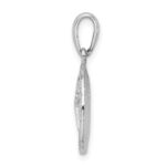 De-Ani Sterling Silver Rhodium-Plated Polished and Textured Small Sand Dollar Pendant - Image 2