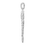De-Ani Sterling Silver Rhodium-Plated Polished and Textured 3D Sea Horse Pendant - Image 2
