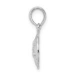 De-Ani Sterling Silver Rhodium-Plated Polished and Textured Small Sand Dollar Pendant - Image 2