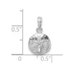 De-Ani Sterling Silver Rhodium-Plated Polished and Textured Small Sand Dollar Pendant - Image 4