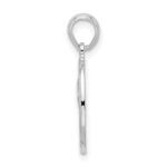 De-Ani Sterling Silver Rhodium-Plated Polished and Textured Fleur de Lis Oval Pendant - Image 2