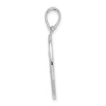 De-Ani Sterling Silver Rhodium-Plated Polished and Textured Fleur de Lis Oval Pendant - Image 2