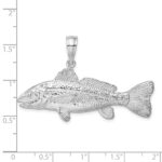 De-Ani Sterling Silver Rhodium-Plated Polished 3D Red Fish Pendant - Image 3