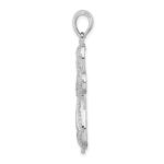 De-Ani Sterling Silver Rhodium-Plated Scroll Diamond-Cut Rounded Cross Pendant - Image 2