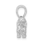 De-Ani Sterling Silver Rhodium-Plated Textured 3D Basset Hound Pendant - Image 2