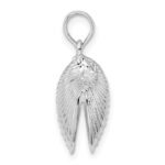 De-Ani Sterling Silver Rhodium-Plated Polished 3D Clam Shell Pendant - Image 2