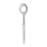 De-Ani Sterling Silver Rhodium-Plated Polished Caduceus Hexagon Disc Pendant - Image 2