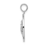 De-Ani Sterling Silver Rhodium-Plated Turks and Caicos Circle with Turtle Pendant - Image 2