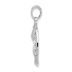 De-Ani Sterling Silver Rhodium-Plated Polished Cut-Out Shell Cluster Pendant - Image 2