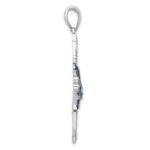 De-Ani Sterling Silver Rhodium-Plated Polished Enameled Angel Fish Pendant - Image 2